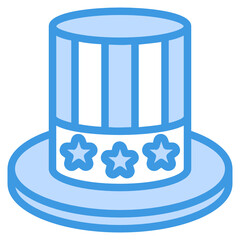 Hat blue line icon