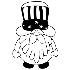 America Gnome-USA B&W design illustration for web, wedsite, application, presentation, Graphics design, branding, etc.