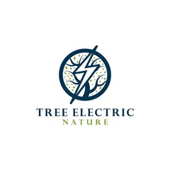 Tree Electric Nature Logo Design Vector