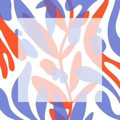 Abstract hand drawing trendy colors leaves and bubbles copy space background. Use for card, poster, template, design, invitation, print © sofya_bsa_paws
