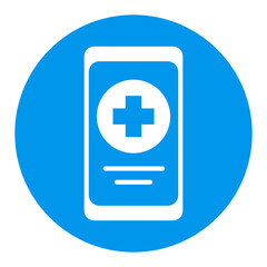 Smartphone with medical cross vector glyph icon