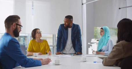 Multiethnic business people working in conference room