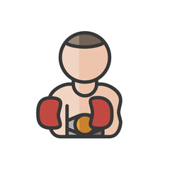 Boxer avatar. Man playing sport. Profile user, person. People icon. Vector illustration