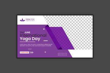 International Yoga Day Youtube Thumbnail Design and Web Banner