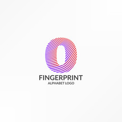 letter O abstract wave gradient stripes fingerprint vector logo design