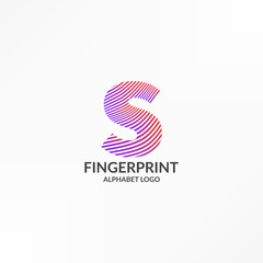 Obraz premium letter S abstract wave gradient stripes fingerprint vector logo design