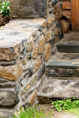 Stone wall in the garden ,