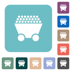 Packed mine cart rounded square flat icons