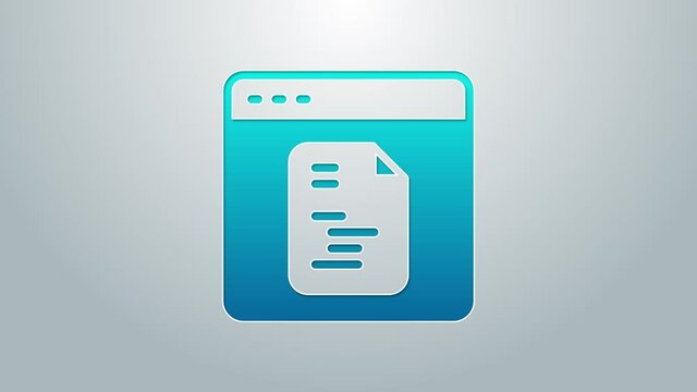 Blue line Software, web developer programming code icon isolated on grey background. Javascript computer script random parts of program code. 4K Video motion graphic animation
