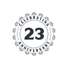 23 anniversary celebration, Greetings card for 23 years anniversary