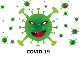 COVID-19 corona virus cartoon icon vector on white background