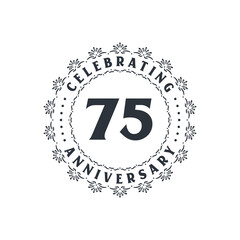 75 anniversary celebration, Greetings card for 75 years anniversary