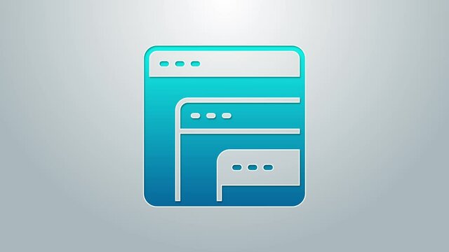 Blue line Software, web developer programming code icon isolated on grey background. Javascript computer script random parts of program code. 4K Video motion graphic animation