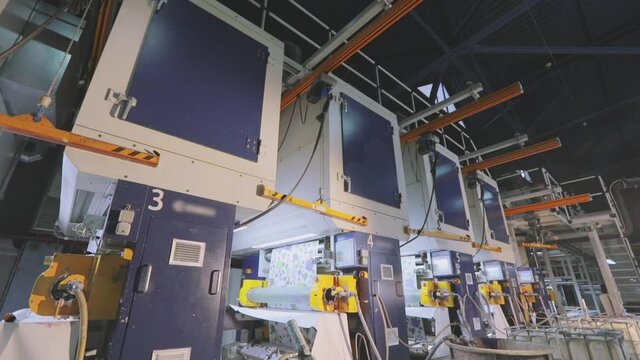 Wallpaper factory, wallpaper production shop, industrial interior