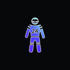 American Football Player blue gradient vector icon