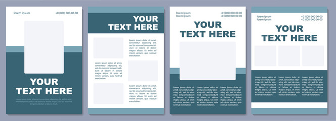 Naklejka premium Hotel brochure template. Guests informing. Flyer, booklet, leaflet print, cover design with copy space. Your text here. Vector layouts for magazines, annual reports, advertising posters