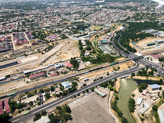 view, above the ground, from high, flying, in the sky, landscape, sky, antenna, mountain, travel, airplane, nature, city, clouds, mountains, blue, airplane, summer, cloud, wing, panorama, sea, green, 