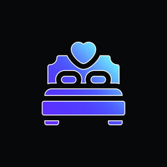 Bed blue gradient vector icon