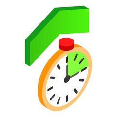 Time up icon. Isometric illustration of time up vector icon for web