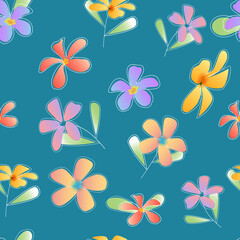 Fototapeta na wymiar floral pattern work on dark blue background