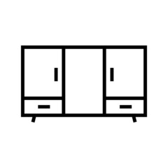 wardrobe icon, line style vector on white background