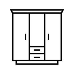 wardrobe icon, line style vector on white background