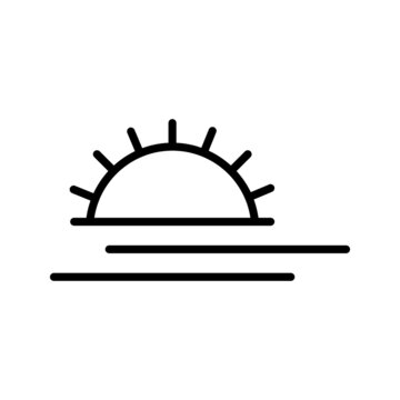 Sunrise Icon Symbol Sign Vector On White Backround