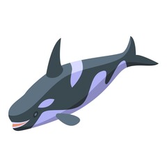 Fototapeta premium Killer whale swimming icon. Isometric of Killer whale swimming vector icon for web design isolated on white background