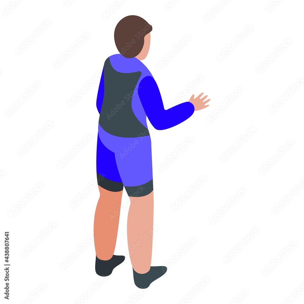Poster man in swimming suit icon. isometric of man in swimming suit vector icon for web design isolated on 