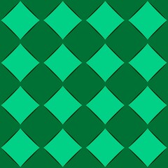 Fototapeta na wymiar Geometric ornamental with green squares seamless pattern