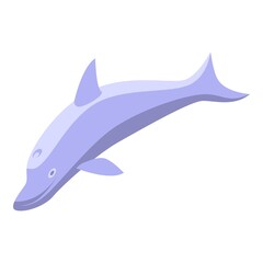 Sea dolphin icon. Isometric of Sea dolphin vector icon for web design isolated on white background