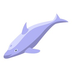 Swimming dolphin icon. Isometric of Swimming dolphin vector icon for web design isolated on white background