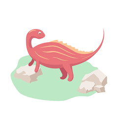 Cartoon funny dinosaur. Vector illustration. Apricotosaurus.