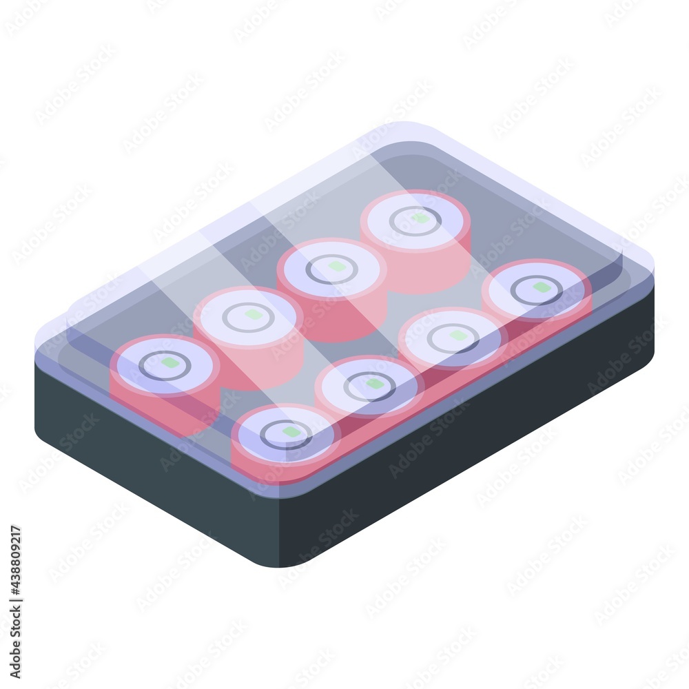 Aufkleber sushi box icon. isometric of sushi box vector icon for web design isolated on white background