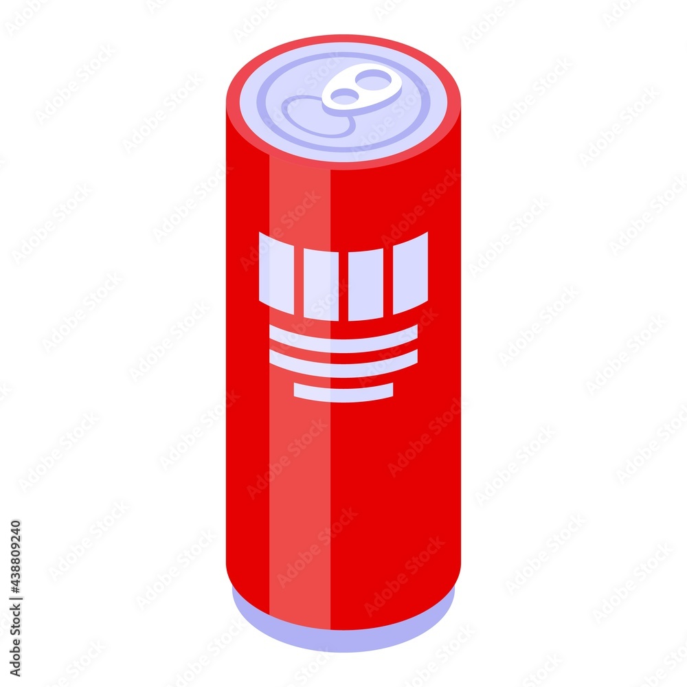 Poster soda can icon. isometric of soda can vector icon for web design isolated on white background