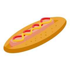 Hot dog icon. Isometric of Hot dog vector icon for web design isolated on white background