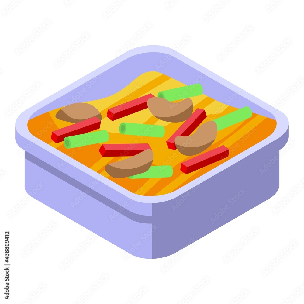 Poster dinner box icon. isometric of dinner box vector icon for web design isolated on white background