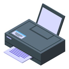 Printer icon. Isometric of Printer vector icon for web design isolated on white background