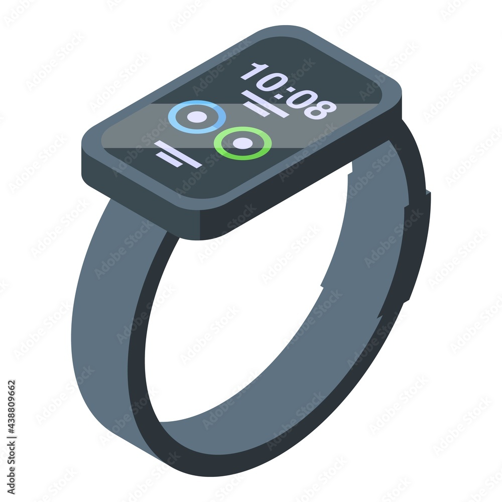 Poster smart watch icon. isometric of smart watch vector icon for web design isolated on white background