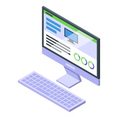 Fototapeta premium Computer icon. Isometric of Computer vector icon for web design isolated on white background