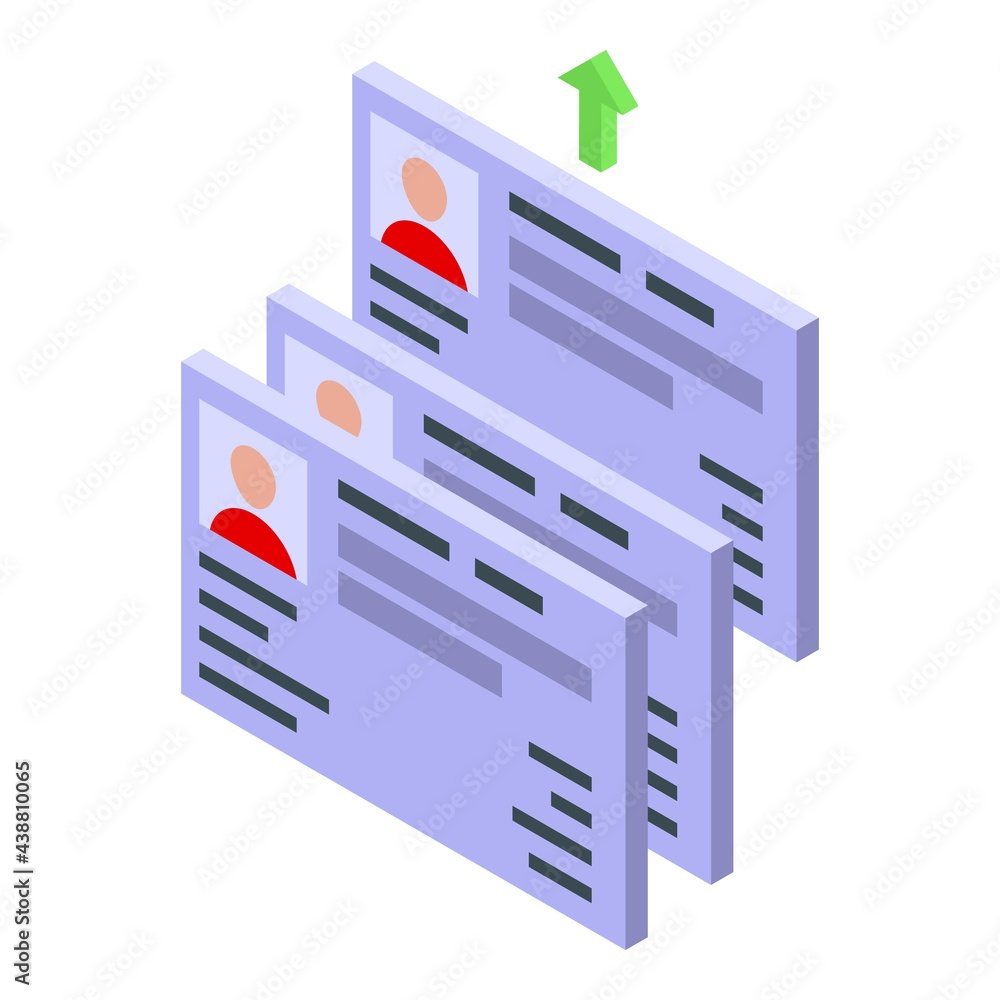 Poster human resources cv icon. isometric of human resources cv vector icon for web design isolated on whit
