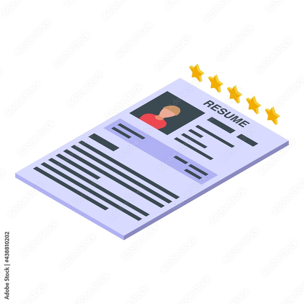 Poster human resources profile icon. isometric of human resources profile vector icon for web design isolat