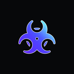 Biohazard blue gradient vector icon