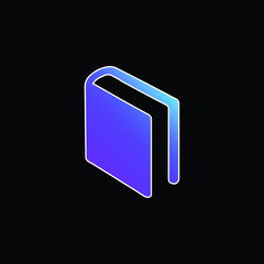 Book Of Black Cover In Diagonal Position blue gradient vector icon