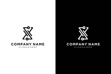 Abstract Letter S with infinity connection flow logotype. Creative vector line based icon template.