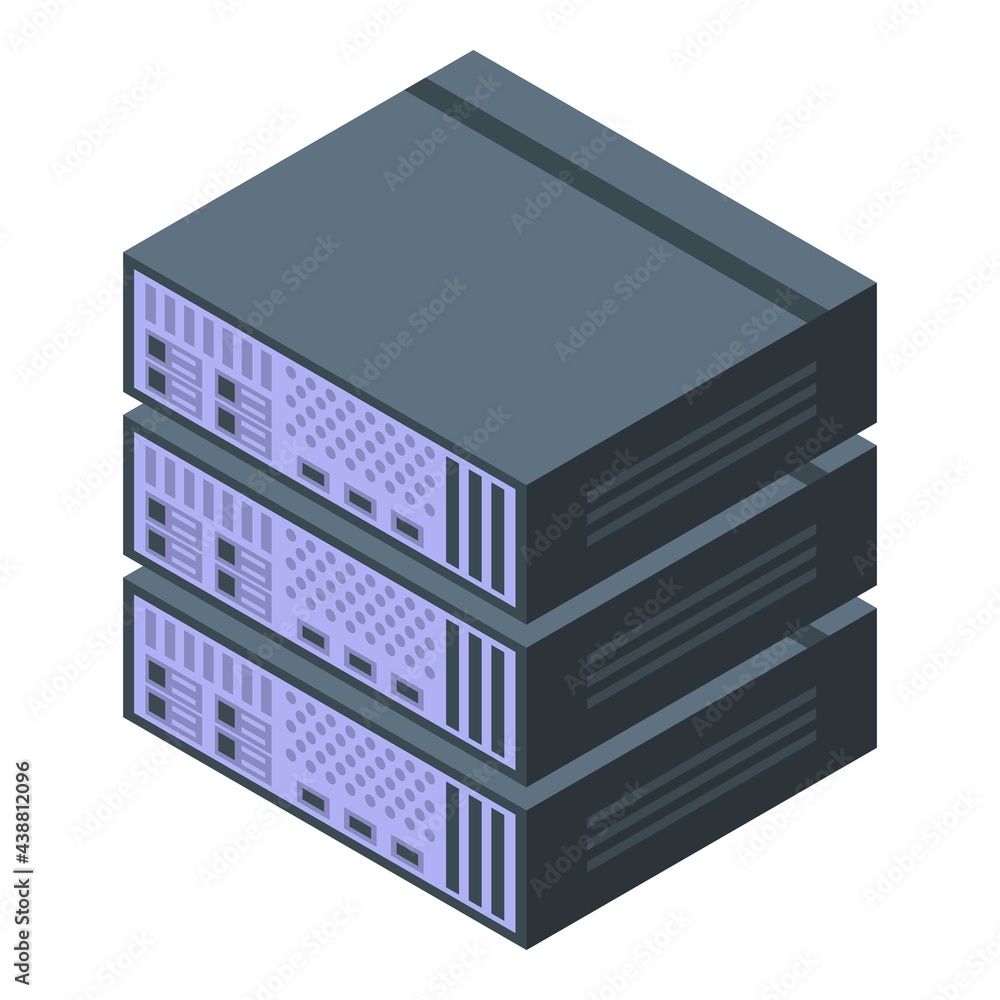 Poster server result money icon. isometric of server result money vector icon for web design isolated on wh