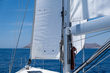 Cyclades islands, Greece. Aegean sea sailing, summer holidays