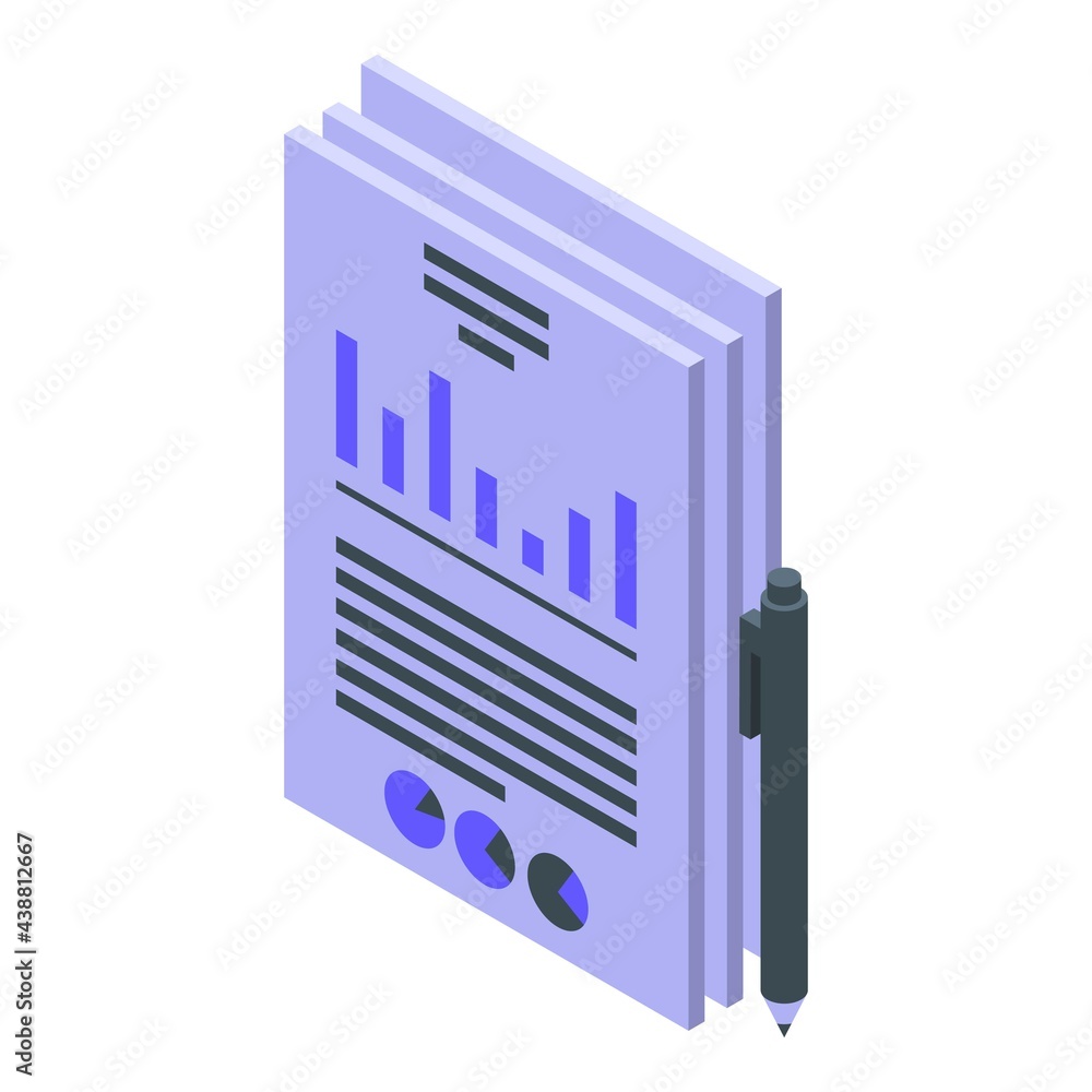 Poster documents result money icon. isometric of documents result money vector icon for web design isolated
