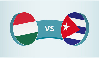 Hungary versus Cuba, team sports competition concept.