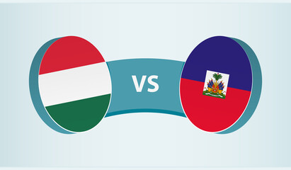 Hungary versus Haiti, team sports competition concept.